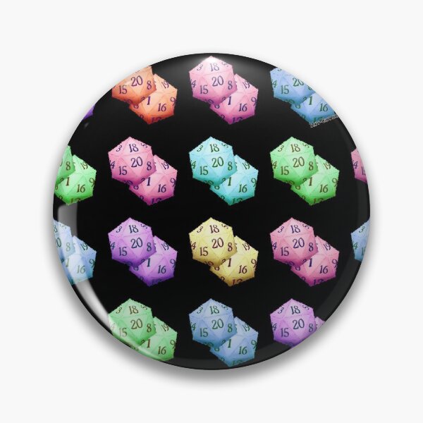 Aperçu de l'œuvre Dés Fuzzy D20 - Toutes les couleurs - Motif quadrillé/carrelé créée et vendue par Hot-Gothics.