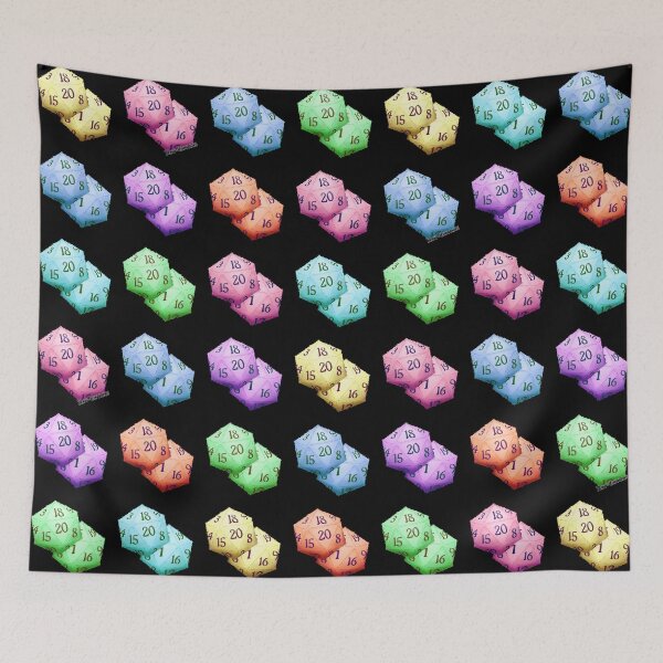 Item preview, Fuzzy D20 Dice - All Colors - Grid/Tiled Pattern designed and sold by Hot-Gothics.