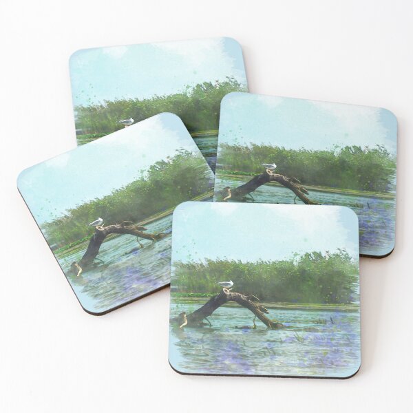 Item preview, Aquatic Plants And Bird On The River Watercolor designed and sold by miraminerva09.