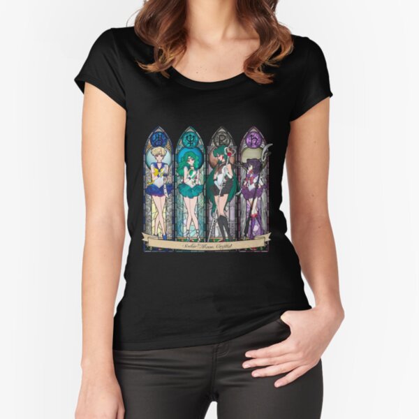 S.M. Crystal stained glass style Fitted Scoop T-Shirt