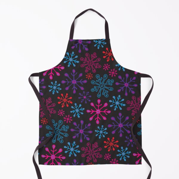 Item preview, SNOWFLAKES CHRISTMAS WINTER HOLIDAYS PATTERN in NON-TRADITIONAL FUSCHIA PINK PURPLE BLUE RED ON BLACK - UnBlink Studio by Jackie Tahara designed and sold by Jackie Tahara of UnBlink Studio.