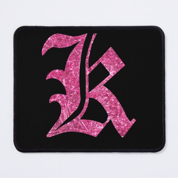 Item preview, The Letter K - Capital Pink Glitter Gothic designed and sold by TheLykosApparel.