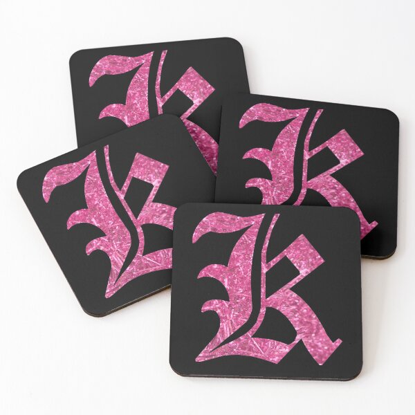 Item preview, The Letter K - Capital Pink Glitter Gothic designed and sold by TheLykosApparel.