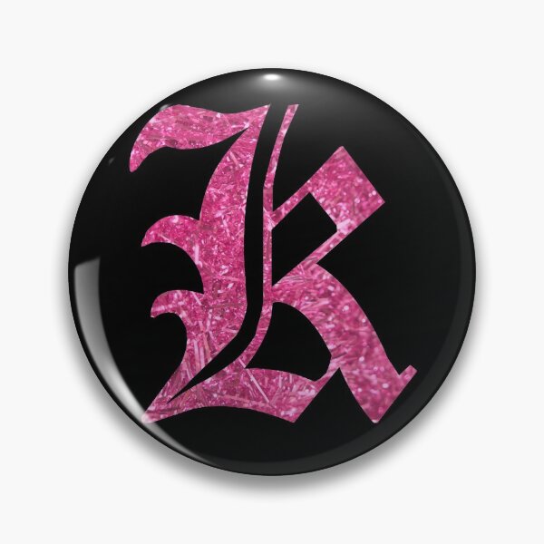 Item preview, The Letter K - Capital Pink Glitter Gothic designed and sold by TheLykosApparel.