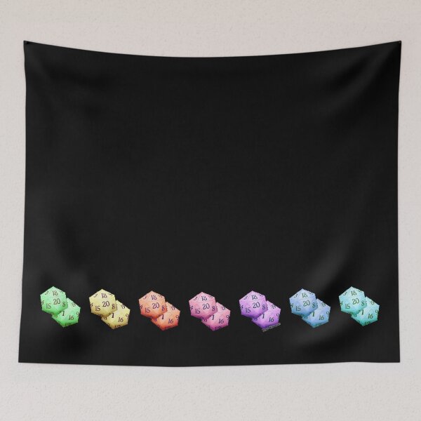 Item preview, Fuzzy D20 Dice - All Colors - Rainbow Row designed and sold by Hot-Gothics.