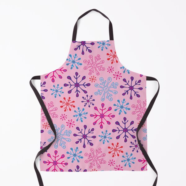 Item preview, SNOWFLAKES CHRISTMAS WINTER HOLIDAYS PATTERN in NON-TRADITIONAL FUSCHIA PURPLE BLUE RED ON PINK - UnBlink Studio by Jackie Tahara designed and sold by Jackie Tahara of UnBlink Studio.