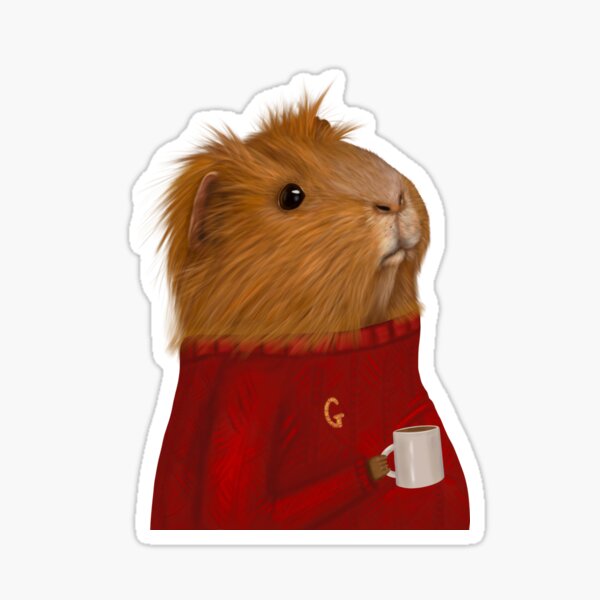 Artikel-Vorschau von Meerschweinchen im roten Pullover, designt und verkauft von Kittys-Art.