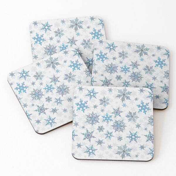 Item preview, Embroidered Snowflakes blue on white designed and sold by IvaW.