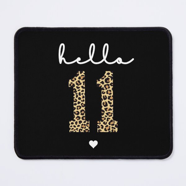 Item preview, Hello Eleven cheetah leopard print | 11th birthday gift outfit | Turning 11 years old | Birthday girl designed and sold by Violet Treasures.
