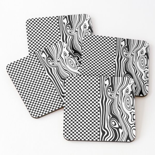 Item preview, 65 MCMLXV Black and White Optical Wave and Checkerboard Pattern designed and sold by 65 MCMLXV.