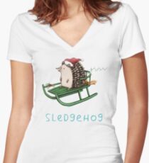 Sledgehog Women's Fitted V-Neck T-Shirt