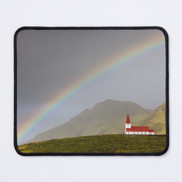 Item preview, Rainbow over Vik Church, Iceland designed and sold by heidipics.