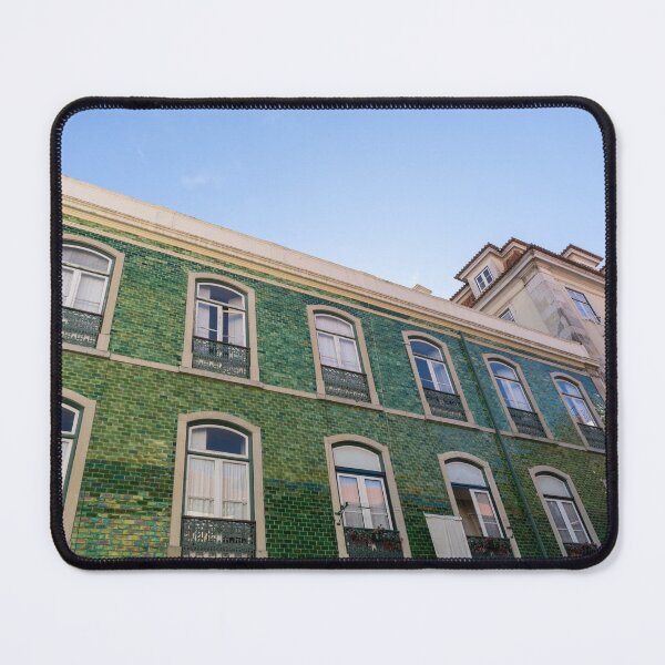 Item preview, Lisbon Architecture - Azulejo Tiles in Iridescent Green designed and sold by Georgia Mizuleva.