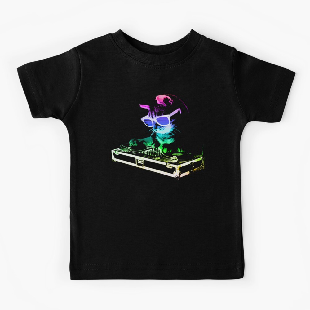 HOUSE CAT (Rainbow DJ Kitty) Kids T-Shirt