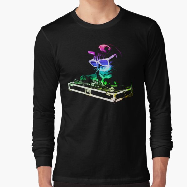 HOUSE CAT (Rainbow DJ Kitty) Long Sleeve T-Shirt