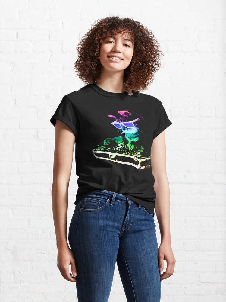 Alternate view of HOUSE CAT (Rainbow DJ Kitty) Classic T-Shirt