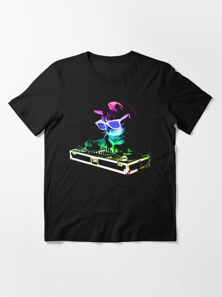 Alternate view of HOUSE CAT (Rainbow DJ Kitty) Essential T-Shirt