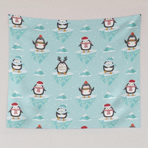 Item preview, Winter Vibes, Cute Christmas Penguin Pattern designed and sold by LiveAesthetic.