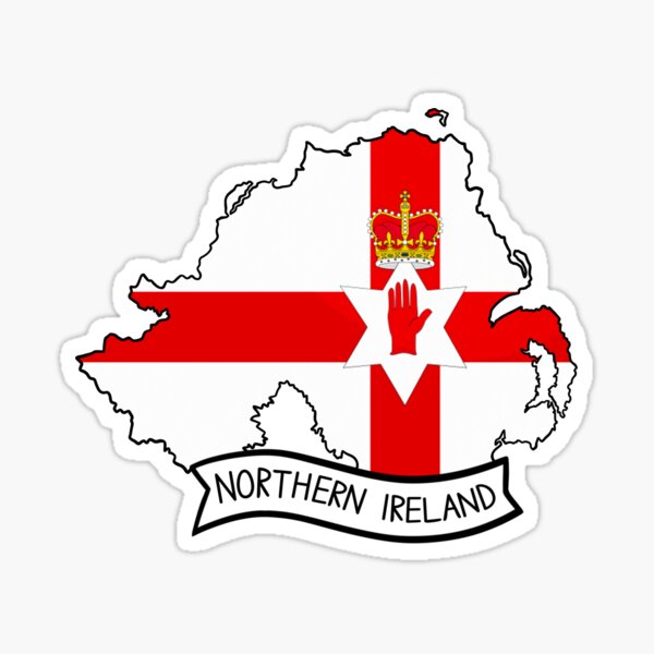 Item preview, Northern Ireland Flag Map Sticker designed and sold by Drawingvild.