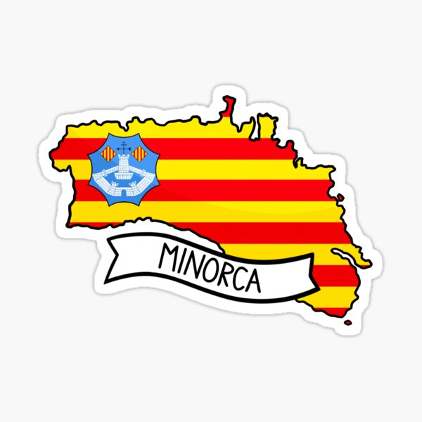 Item preview, Minorca Flag Map Sticker designed and sold by Drawingvild.