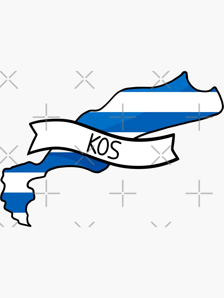 Sticker for Sale mit Kos-Flaggen-Karten-Aufkleber von Drawingvild