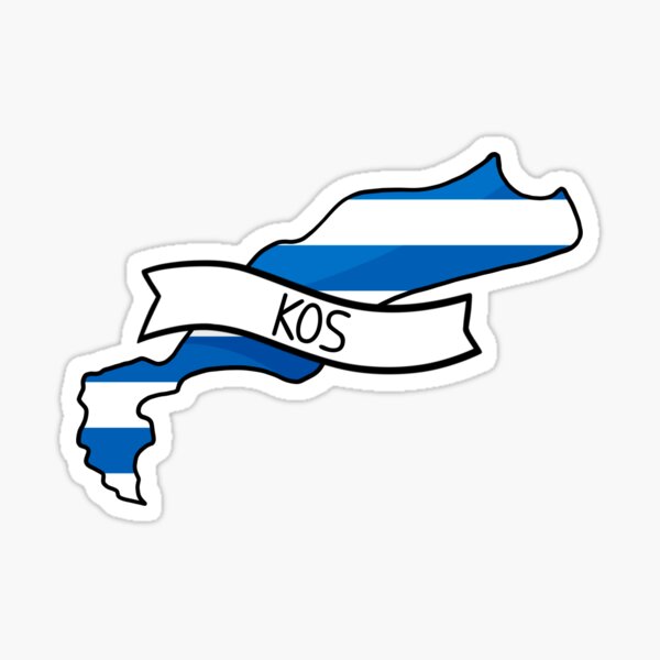 Item preview, Kos Flag Map Sticker designed and sold by Drawingvild.