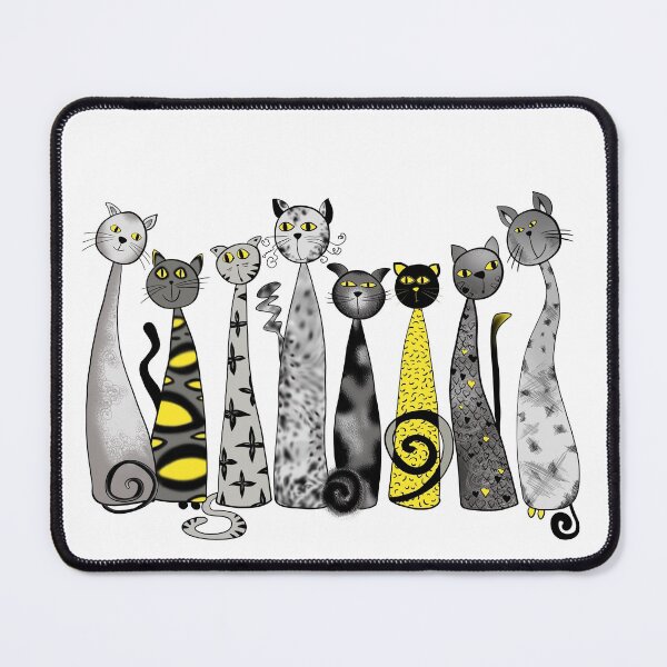 Item preview, Cute grey and yellow cats designed and sold by smokylemon.