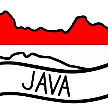 Artwork thumbnail, Java Flag Map Sticker by Drawingvild