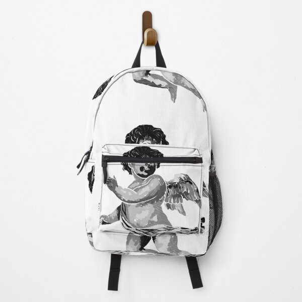 Item preview, black and white flying cherub designed and sold by Finley Marshall.