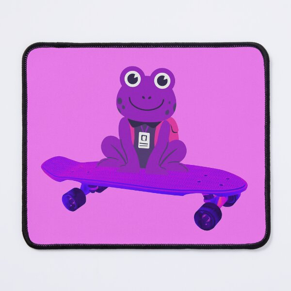 Item preview, Purple Frog With Backpack On A Skateboard designed and sold by thecooltable.