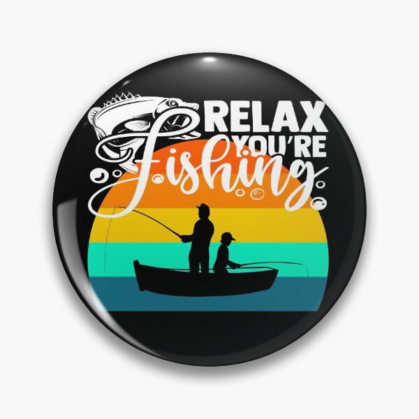 Item preview, Relax You're Fishing Father and Son Retro Striped Sunset designed and sold by Zurickdesigns.