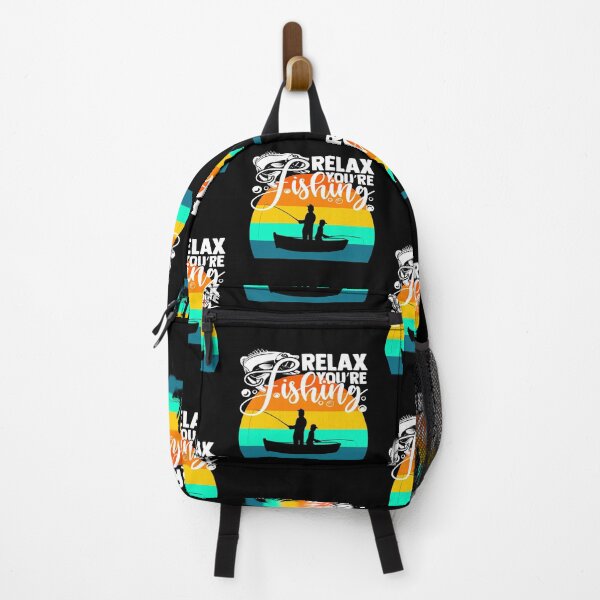 Item preview, Relax You're Fishing Father and Son Retro Striped Sunset designed and sold by Zurickdesigns.