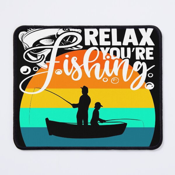 Item preview, Relax You're Fishing Father and Son Retro Striped Sunset designed and sold by Zurickdesigns.