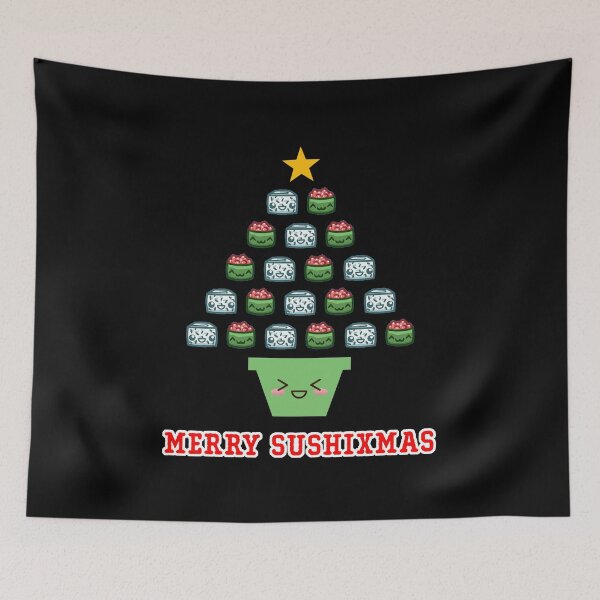 Item preview, Funny Kawaii Sushi Lovers' Merry Sushixmas designed and sold by wingstar.