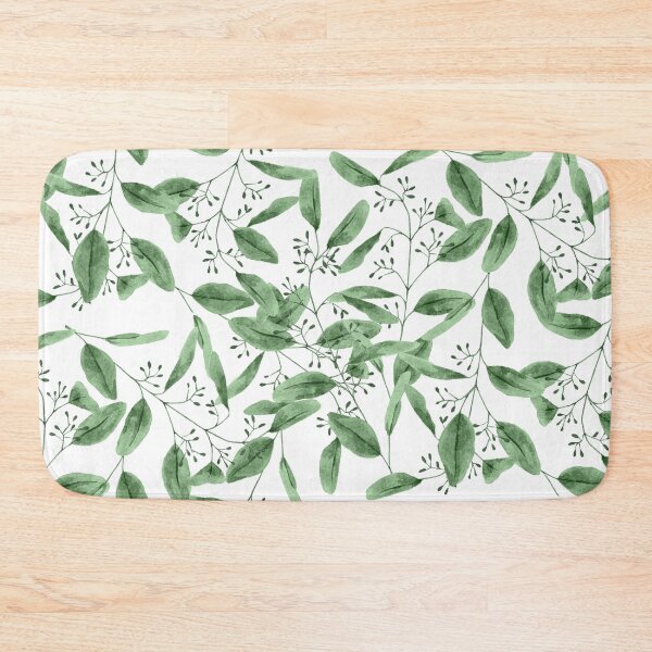 Item preview, Green Watercolor Eucalyptus Leaves Seamless Pattern designed and sold by MFGB-Creations.