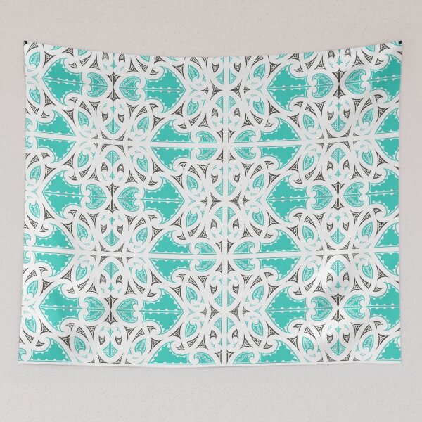 Item preview, Kowhaiwhai Miki (Teal & Black) designed and sold by LifeIsHecktic.