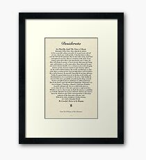 Original Desiderata Poem by Max Ehrmann Framed Print