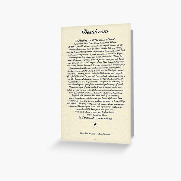 Item preview, Original Desiderata Poem by Max Ehrmann designed and sold by Desiderata4u.