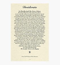 Lámina fotográfica Original Desiderata Poem de Max Ehrmann