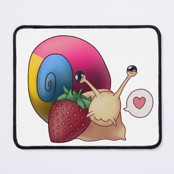 Aperçu de l'œuvre Escargot panamantique fierté panromantique aux fraises créée et vendue par PrideSnails.