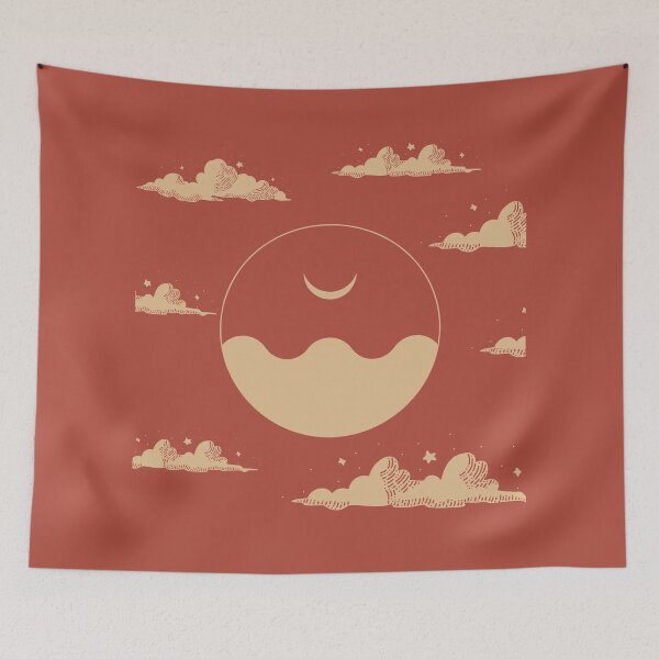 Item preview, Autumn Celestial Moon Stars and Cloud Abstract Art designed and sold by mainsqueezemar.