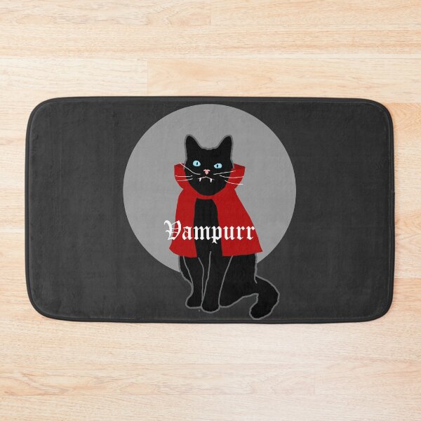 Item preview, Vampurr cat spooky Halloween cat with red cape designed and sold by Saba-Red-Ideas.