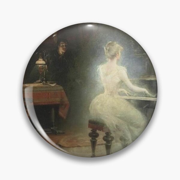 Item preview, Vintage Painting of Victorian Ghost Playing the Piano  designed and sold by Bellathewilde.