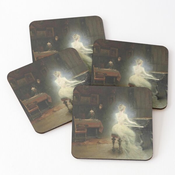 Item preview, Vintage Painting of Victorian Ghost Playing the Piano  designed and sold by Bellathewilde.