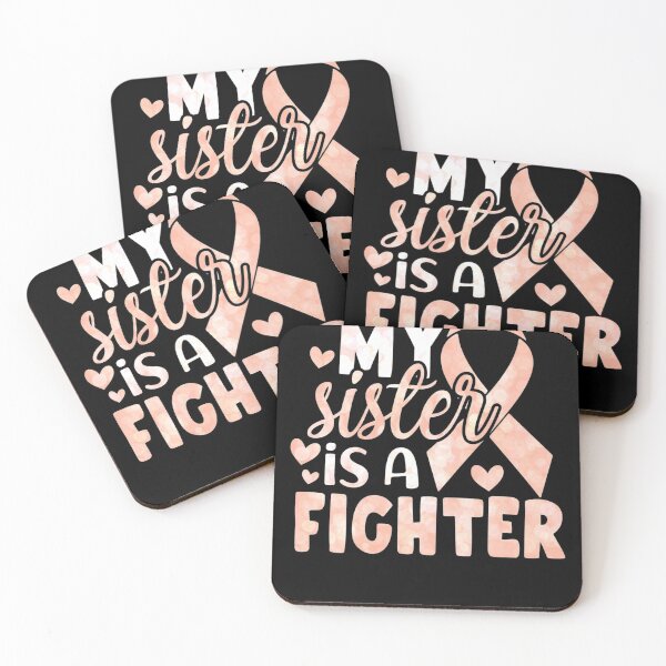 Item preview, My Sister Is A Fighter Uterine Cancer Awareness Peach Ribbon designed and sold by Zurickdesigns.