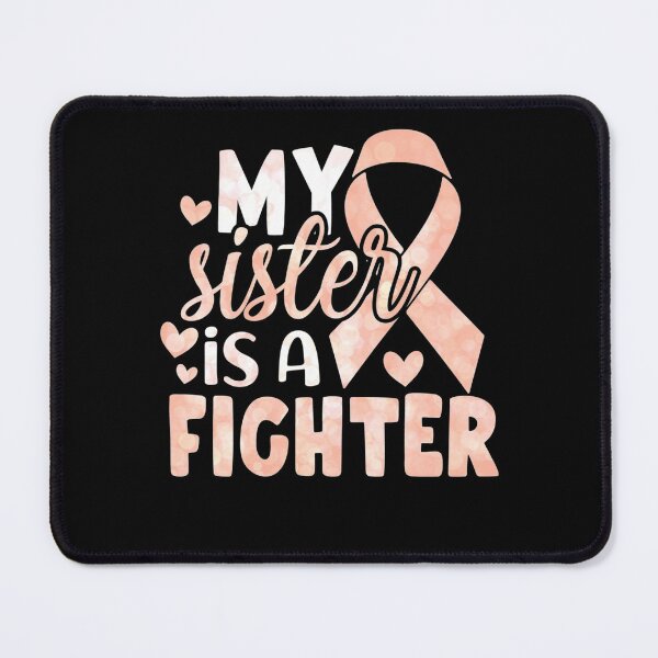 Item preview, My Sister Is A Fighter Uterine Cancer Awareness Peach Ribbon designed and sold by Zurickdesigns.