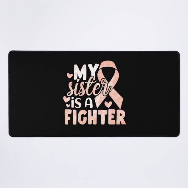 Item preview, My Sister Is A Fighter Uterine Cancer Awareness Peach Ribbon designed and sold by Zurickdesigns.