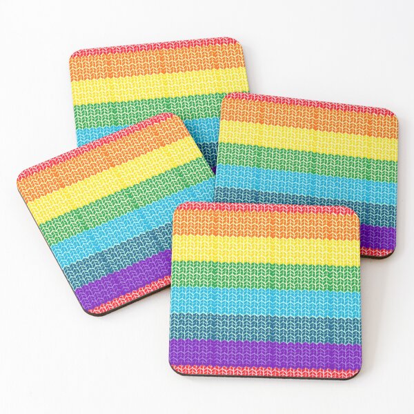 Item preview, Retro Rainbow Colors Knitted Wool Pattern  designed and sold by MFGB-Creations.