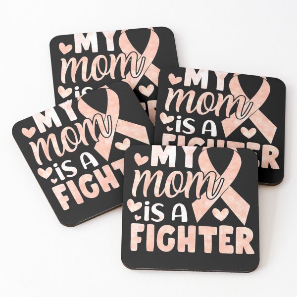 Item preview, My Mom Is A Fighter Uterine Cancer Awareness Peach Ribbon designed and sold by Zurickdesigns.