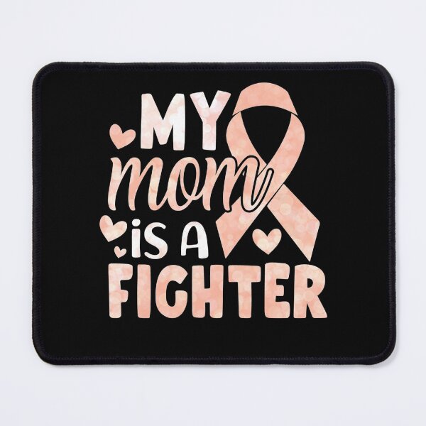 Item preview, My Mom Is A Fighter Uterine Cancer Awareness Peach Ribbon designed and sold by Zurickdesigns.